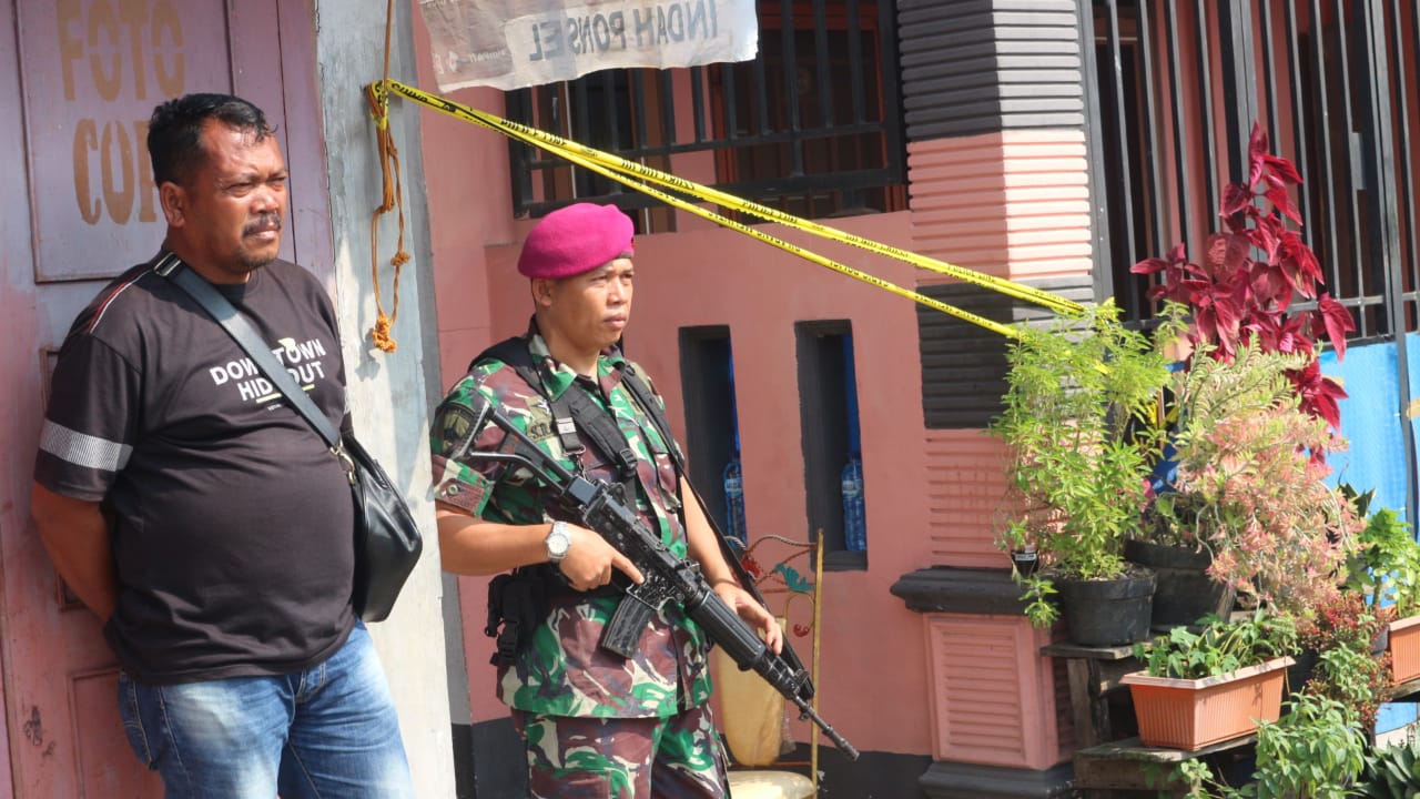 Rumah terduga guru ngaji atau imam bomber Polrestabes Medan 
