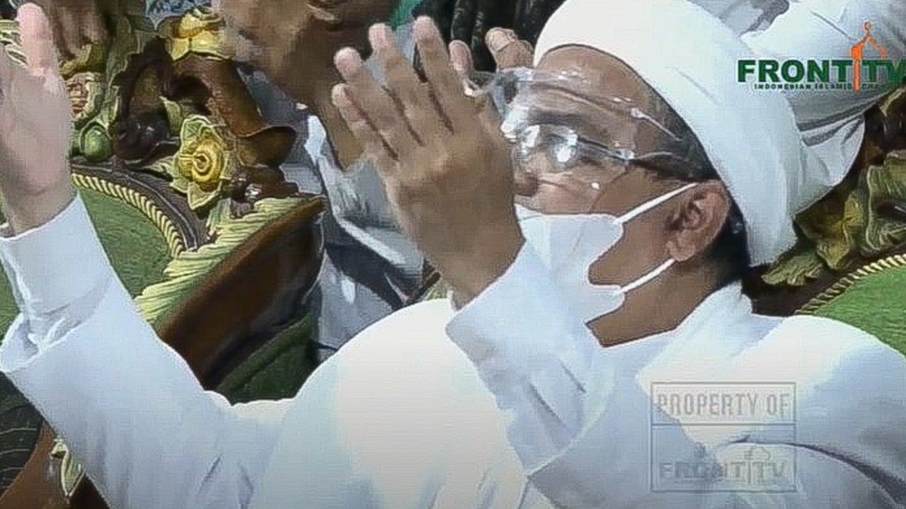 Habib Rizieq di acara Maulid Nabi di Markas FPI Petamburan.