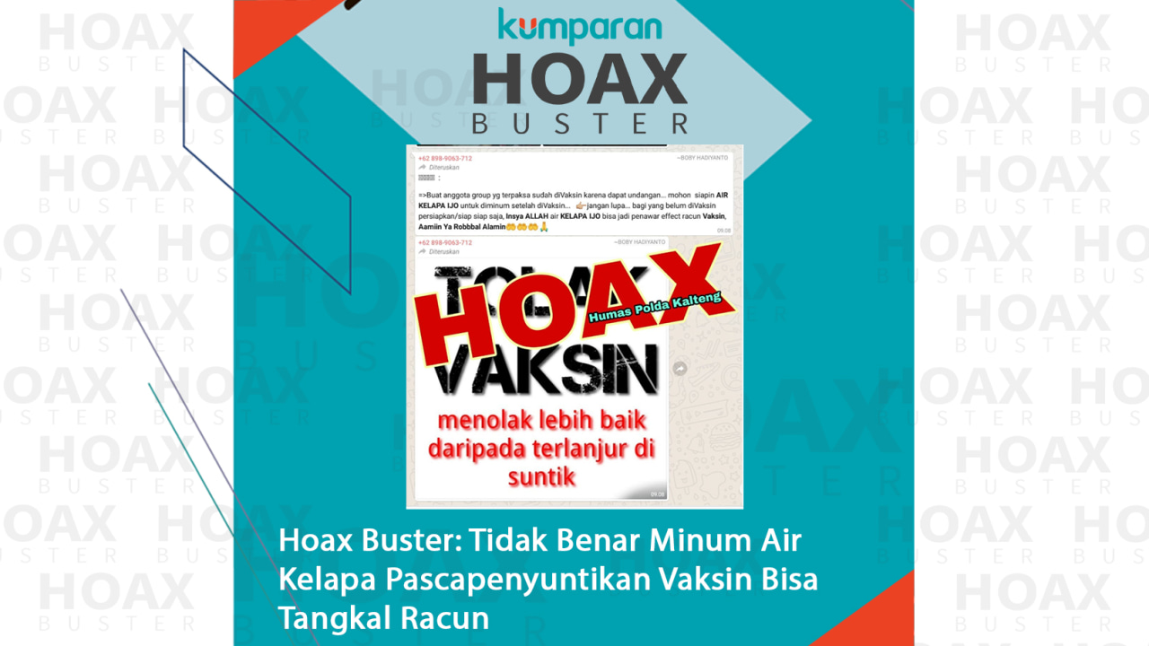 Hoaxbuster- minum air kelapa pasca penyuntikan vaksin