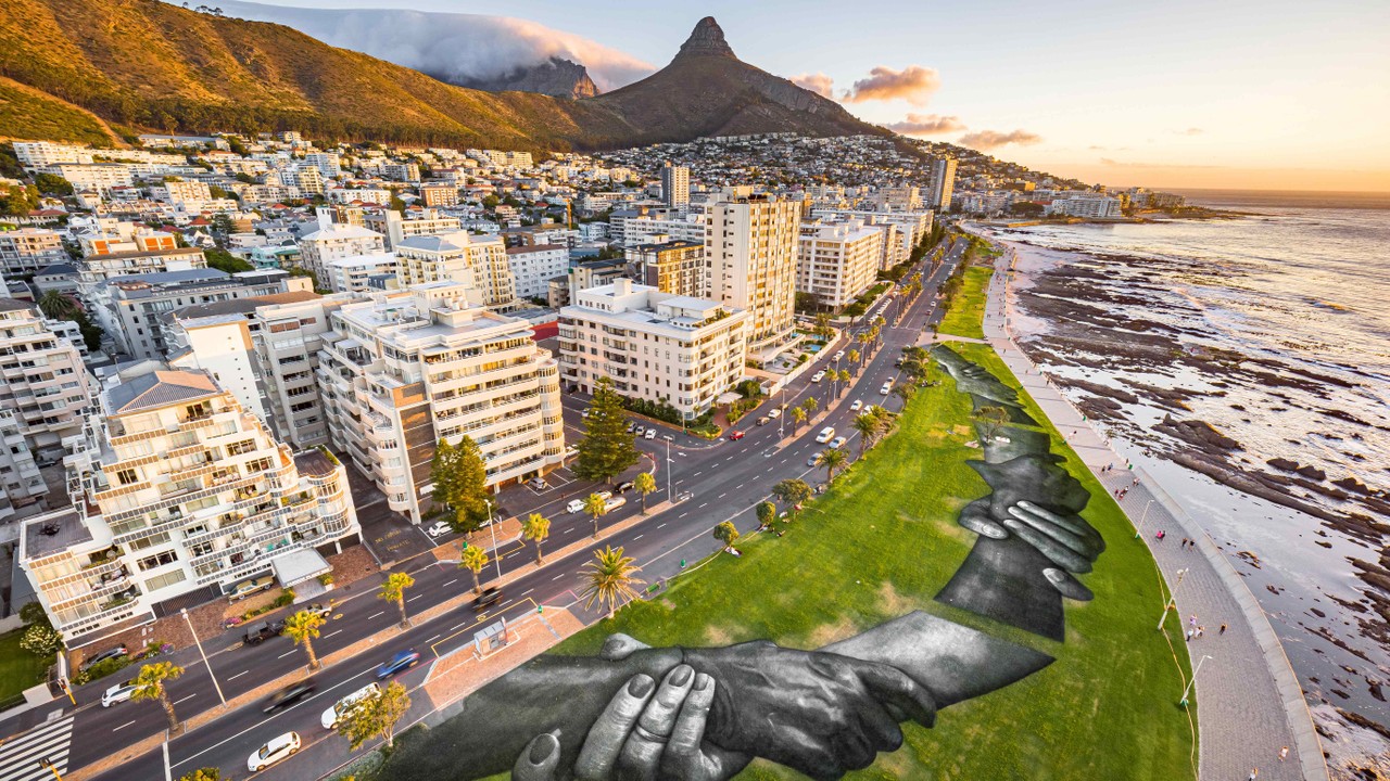 Mural di Cape Town, Afrika Selatan.