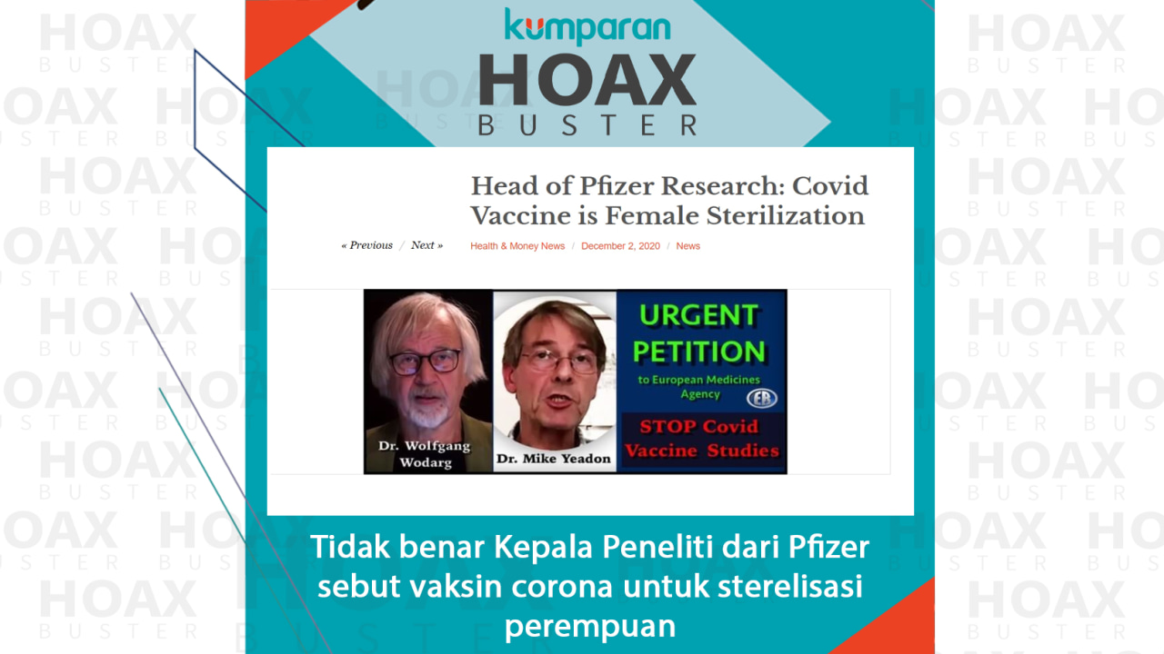 Hoaxbuster kepala peneliti dari Pfizer sebut vaksin corona