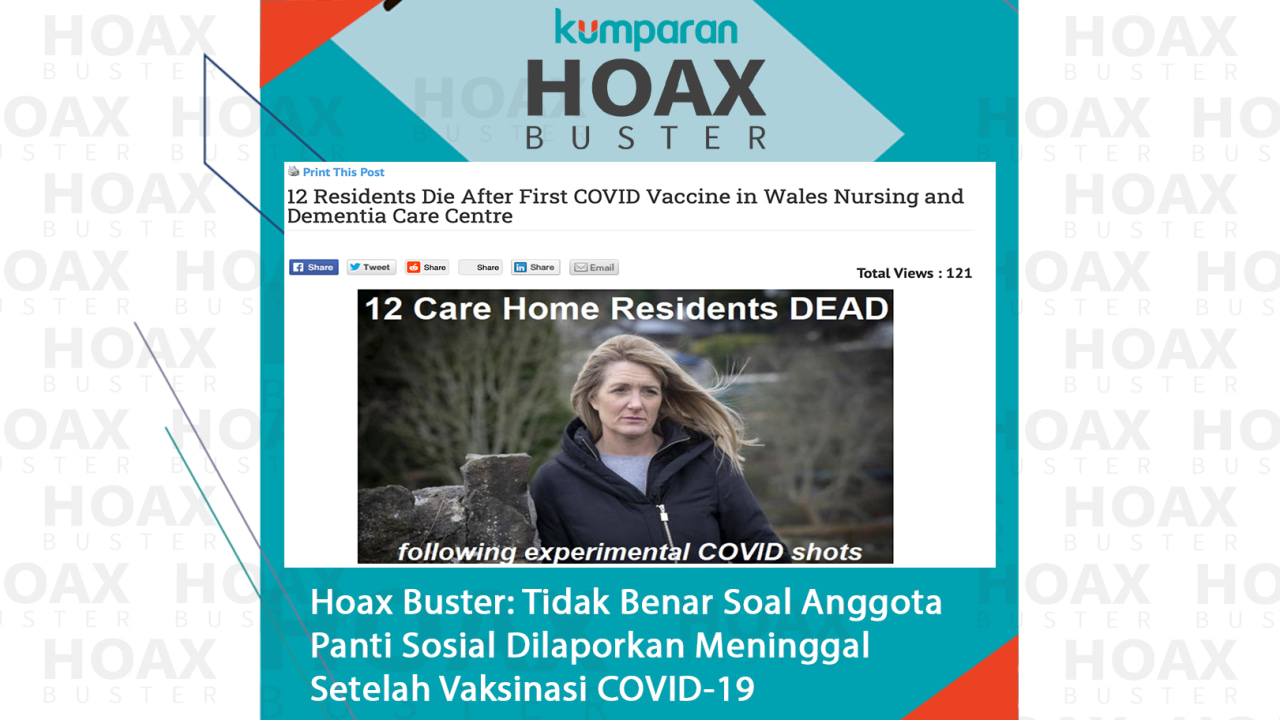 Hoaxbuster- anggota panti sosial dilaporkan meninggal 