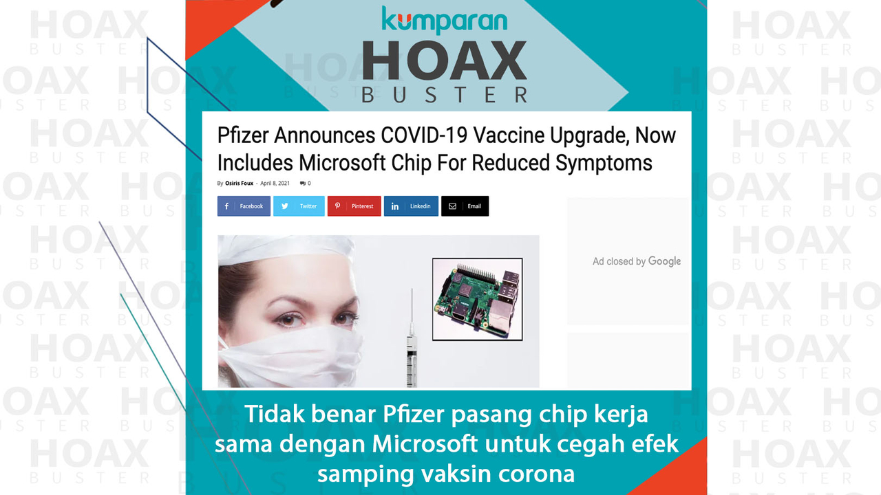 Hoaxbuster- Pfizer pasang chip kerja sama dengan Microsoft