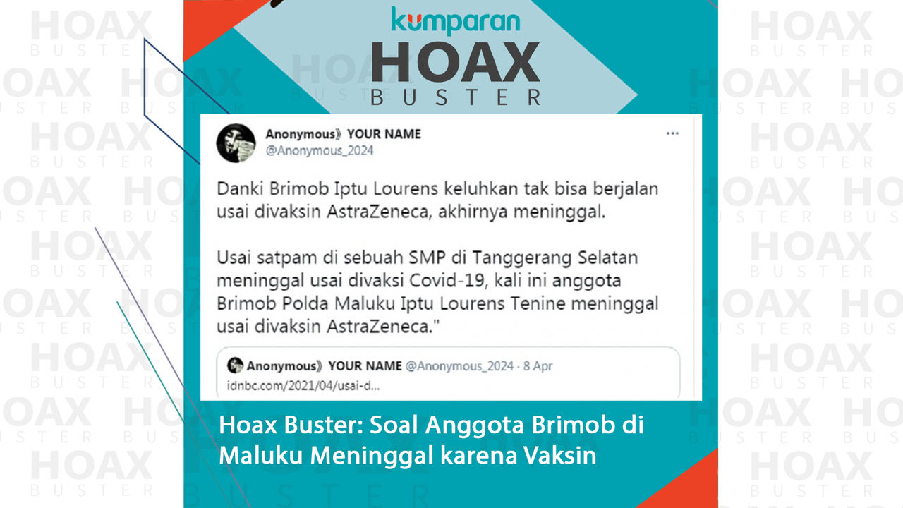 Hoaxbuster- Soal Anggota Brimob di Maluku Meninggal