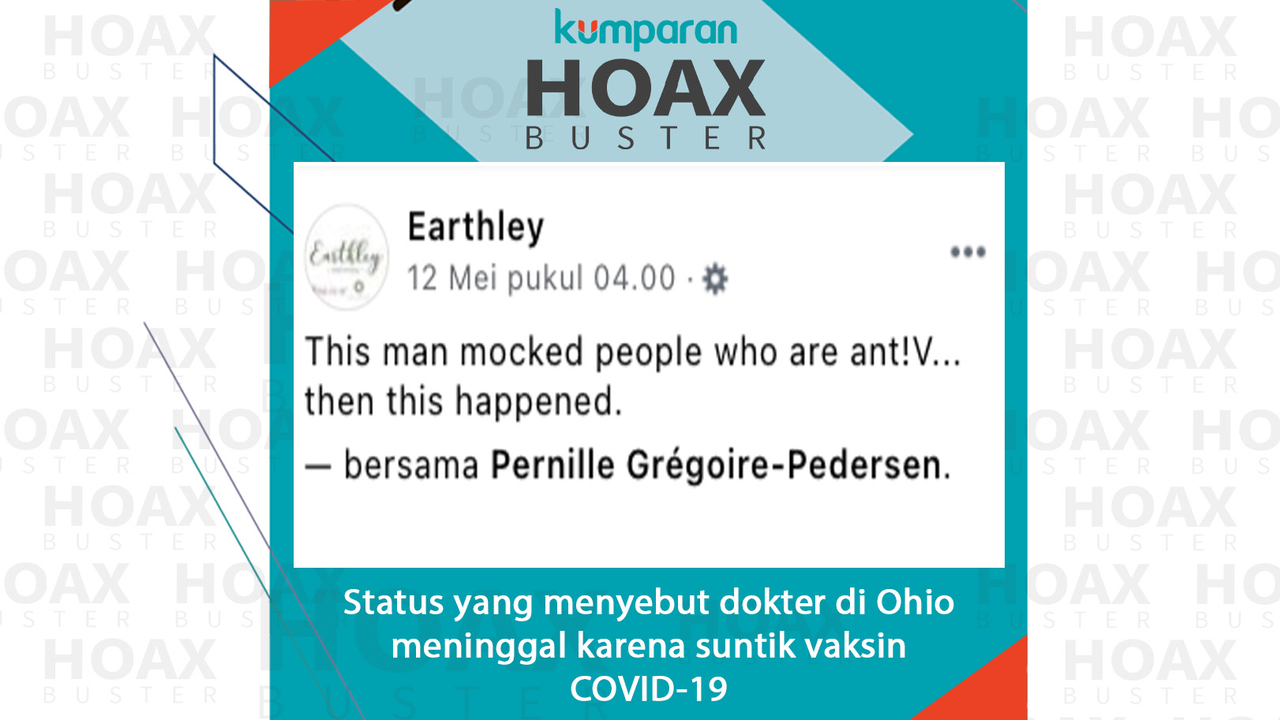 Hoaxbuster- status yang menyebut dokter di Ohio meninggal