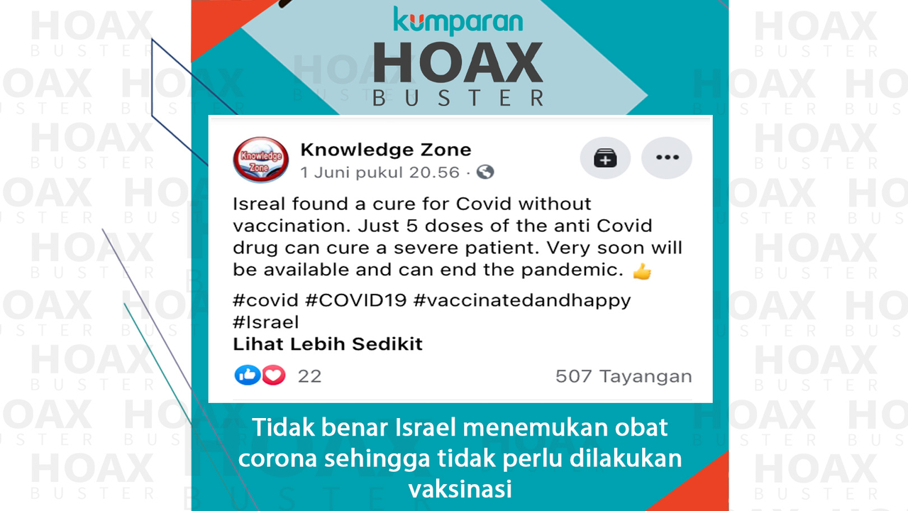 Hoaxbuster- Israel menemukan obat corona