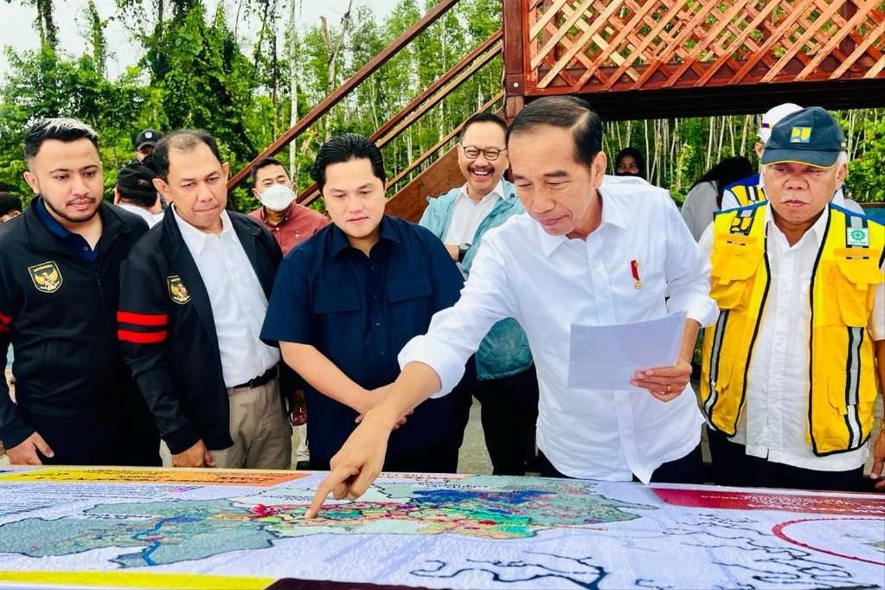 Jokowi tinjau pembangunan training center di IKN Nusantara