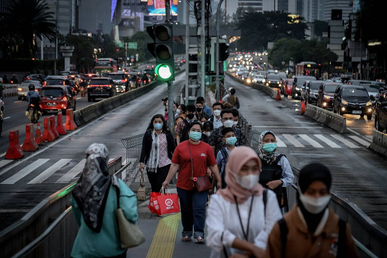 Suasana perkantoran Jakarta di perpanjangan masa cuti