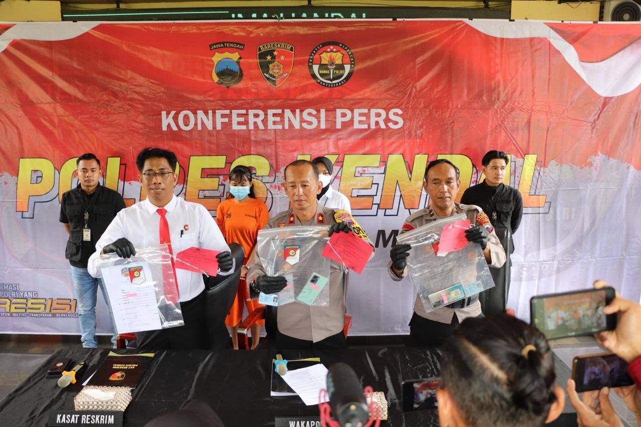 Polres kendal merilis pelaku order fiktif di Kendal