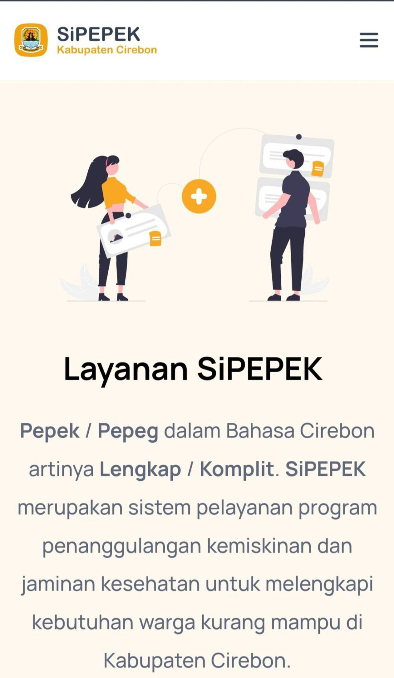 Aplikasi SiPEPEK Cirebon.