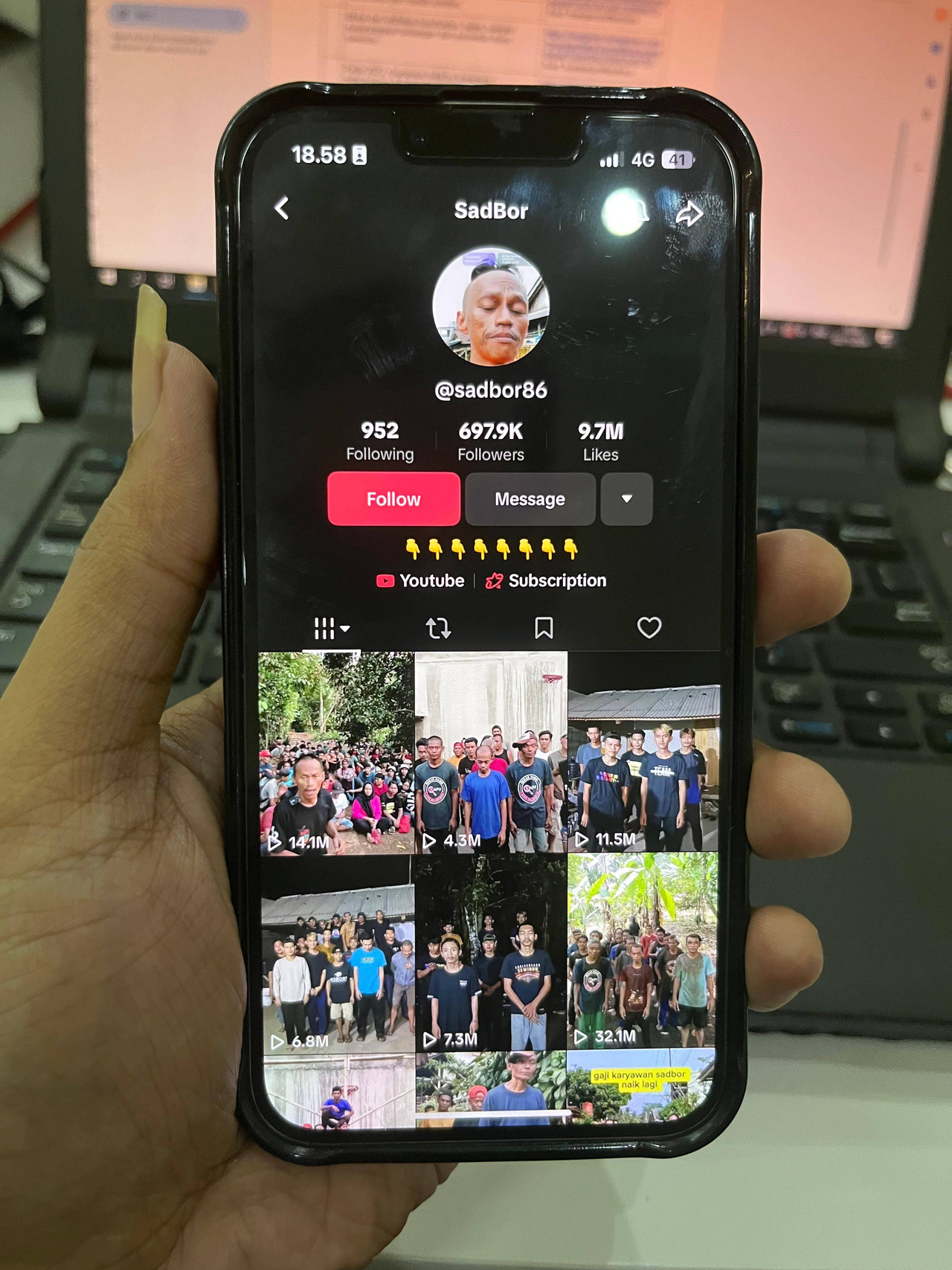 Akun TikTok Gunawan Sadbor.