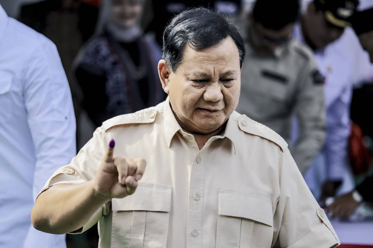 Presiden Prabowo Subianto nyoblos