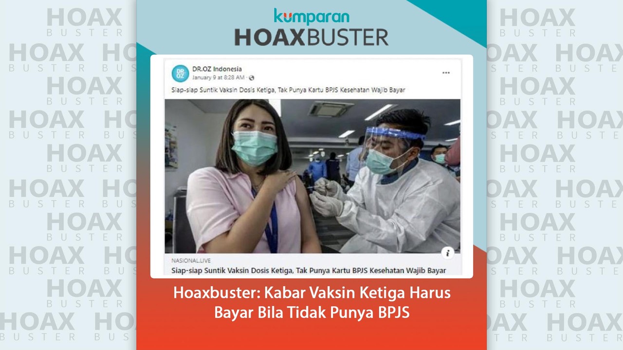 Hoaxbuster Kabar Vaksin Ketiga Harus Bayar