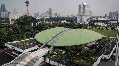Suasana dome Gedung Nusantara DPR atau Gedung Kura-Kura di Kompleks Parlemen, Senayan, Jakarta, Kamis (19/5/2022). Foto: Aprillio Akbar/Antara Foto