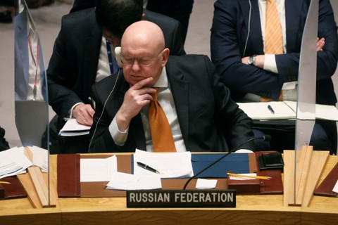 Vassily Nebenzia, Duta Besar Rusia di PBB. Foto: Shannon Stapleton/REUTERS