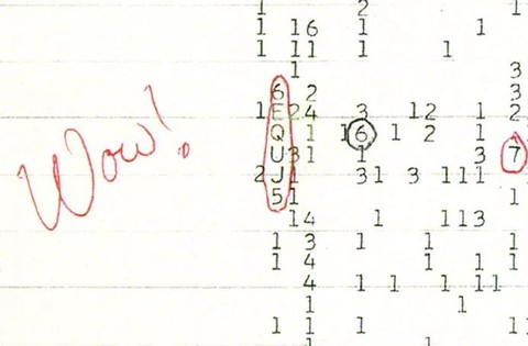 Sinyal alien WOW. Foto: Dok. Big Ear Radio Observatory 