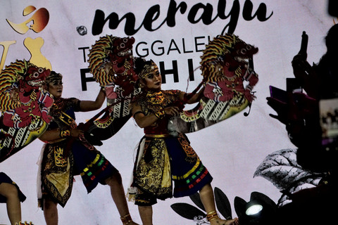 Tarian Jaranan Turangga Yaksa ditampilkan saat pembukaan c 2022 di Museum Tekstil, Jakarta, Sabtu (21/5/2022). Foto: Jamal Ramadhan/kumparan