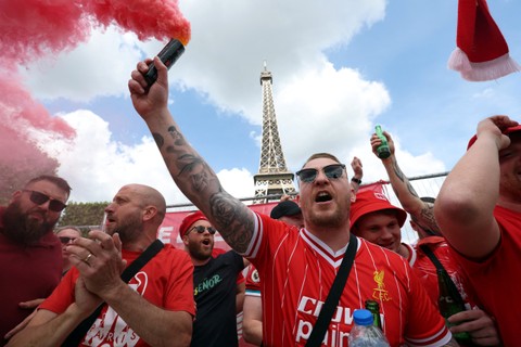 60 Ribu Fan Liverpool Banjiri Kota Paris Jelang Final Liga Champions