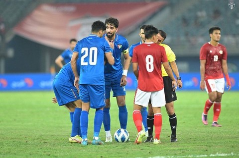 Pertandingan Timnas Indonesia dengan Timnas Kuwait dalam laga perdana Grup A Kualifikasi Piala Asia 2023 di Stadion Internasional Jaber Al Ahmad, Kuwait, Rabu (8/6/2022). Foto: Instagram/@kuwaitfootball