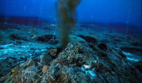 Penampakan gunung berapi bawah laut. Foto: Alexis Rosenfeld/UNESCO