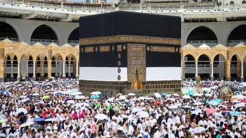 Ibadah haji 2022 diikuti 1 juta jemaah, 48 persen dari jemaah pada 2019 (sebelum pandemi). Foto: AFP