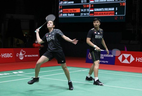 Zachariah Josiahno Sumanti/Hediana Julimarbela di Malaysia Masters 2022. Foto: PBSI