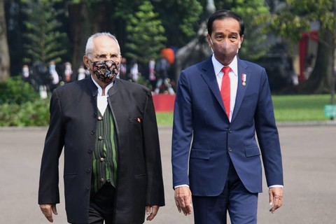 Presiden Joko Widodo bersama Presiden Timor Leste Jos Manuel Ramos-Horta usai pertemuan bilateral pada kunjungan kenegaraan di Istana Kepresidenan Bogor, Bogor, Jawa Barat, Selasa (19/7/2022). Foto: Lukas/Biro Pers Sekretariat Presiden