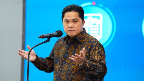 Menteri BUMN Erick Thohir pada peluncuran Holding Danareksa di Gedung Kementerian BUMN, Jakarta, Rabu (20/7/2022). Foto: Humas Kementerian BUMN