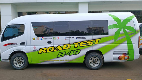 Pelepasan uji jalan B40 di Kantor Kementerian ESDM. Foto: kumparan