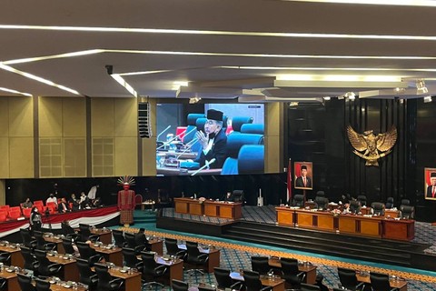 Wakil Ketua Komisi C DPRD DKI Jakarta, Rasyidi saat menghadiri rapat paripurna DPRD DKI Jakarta, Rabu (3/8).  Foto: Haya Syahira/kumparan