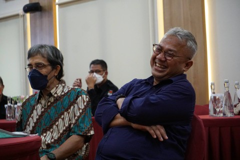 Eks Komisioner KPU Arif Budiman saat silaturahmi ke KPU Jakarta, Rabu (3/8/2022). Foto: Jamal Ramadhan/kumparan
