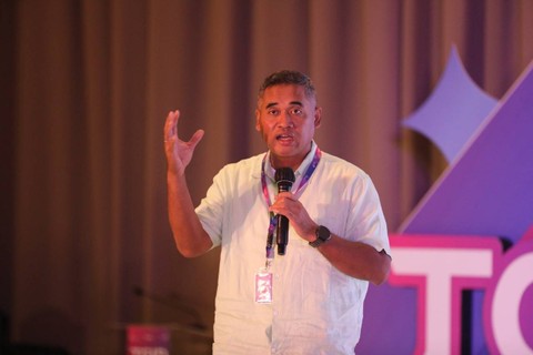 Direktur Utama Mitratel Theodorus Ardi Hartoko di acara Telkom Group Investor Day 2022, di Nusa Dua, Bali, Rabu (24/8/2022). Foto: Dok. Mitratel