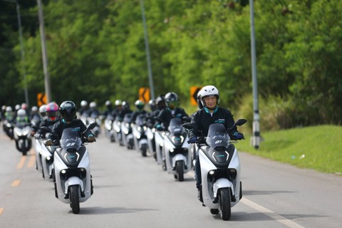 Uji coba motor listrik Yamaha E01 di Thailand Foto: Dok. Great Biker