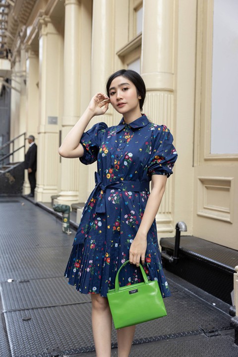 Gaya Febby Rastanty pakai kate spade new york di New York Fashion Week. Foto: Dok. Kate Spade New York