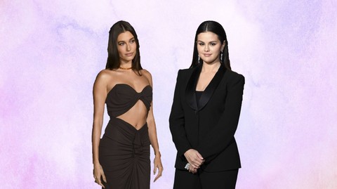 Hailey Bieber dan Selena Gomez di acara Academy Museum Gala. Foto: kumparan