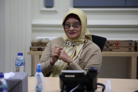Presiden Direktur & CEO XL Axiata, Dian Siswarini saat berkunjung ke kantor kumparan, Jumat (21/10/2022). Foto: Aditia Noviansyah/kumparan