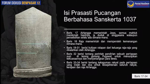 Deskripsi Prasasti Pucangan dipresentasikan oleh Ketua Perkumpulan Ahli Epigrafi Indonesia (PAEI) Ninny Susanti Tejowasono saat diskusi Repatriasi Prasasti Pucangan dari India, Rabu (14/9/2022). Foto: Youtube/Rerie Lestari Moerdijat