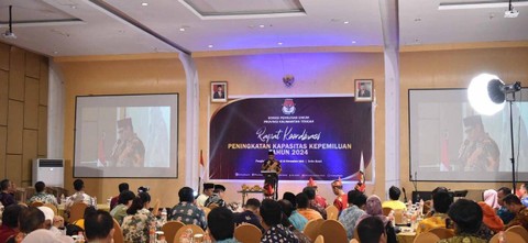 Pj. Bupati Kobar Hadiri Rakor Perencanaan Program dan Anggaran Pemilu 2024 