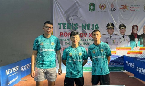 Tim Tenis Meja Beregu Putra Kota Pontianak Raih Medali Emas di Porprov Kalbar (1)