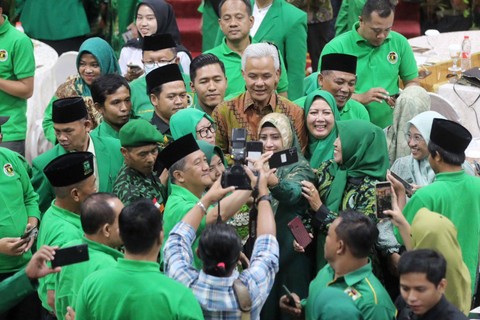 Gubernur Jawa Tengah, Ganjar Pranowo menghadiri Rapimwil DPW PPP Jateng di Kelimutu Grand Ballroom Hotel Grand Arkenso, Kota Semarang, Jateng, Minggu (27/11/2022). Foto: Dok. Istimewa