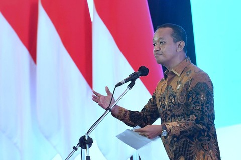 Menteri Investasi/Kepala BKPM Bahlil Lahadalia berbicara dalam Rapat Koordinasi Nasional Investasi 2022 di Hotel Ritz Carlton, Jakarta, Rabu (30/11/2022). Foto: Rusman/Biro Pers Sekretariat Presiden