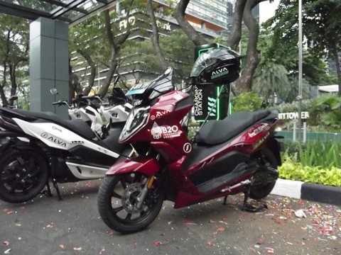 Motor Listrik ALVA One di ALVA Experience Center Foto: Rizki Fajar Novanto/kumparan