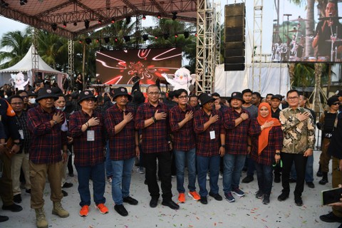 Foto: Momen KPU Luncurkan Maskot dan Jingle Pemilu 2024 di Ancol