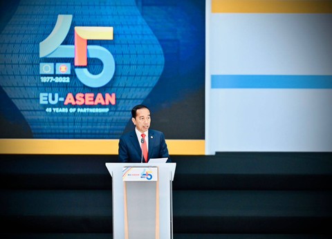 Jokowi di KTT ASEAN-Uni Eropa: Tak Boleh Ada Lagi Pihak yang Selalu Mendikte (1)