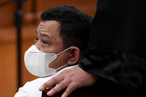 Terdakwa kasus pembunuhan berencana Brigadir Yosua Hutabarat, Kuat Ma'ruf menjalani sidang lanjutan di Pengadilan Negeri Jakarta Selatan, Jakarta, Selasa (20/12/2022).  Foto: Sigid Kurniawan/ANTARA FOTO