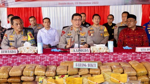 Foto: Polda Aceh Musnahkan 36 Kg Sabu-Sabu dan 411 Kg Ganja (3)