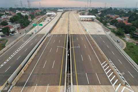 Tol Cijago seksi 3A Kukusan-Krukut beroperasi fungsional saat Nataru. Foto: PP Presisi
