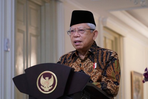 Wakil Presiden RI Ma'ruf Amin dalam memberi sambutan seremoni penutupan perdagangan Bursa Efek Indonesia (BEI). Foto: Dok. Sekretariat Wakil Presiden