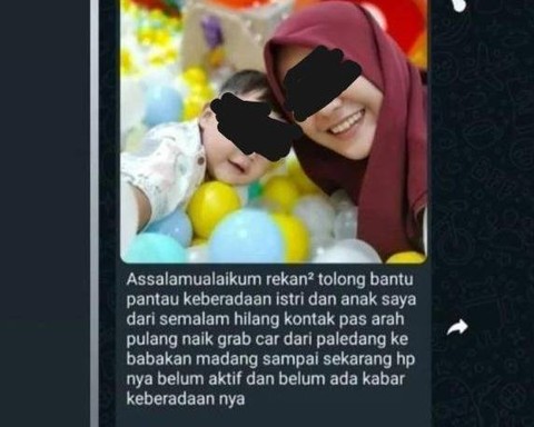Ibu dan bayi diculik saat naik taksi online di Bogor. Foto: Dok. Istimewa