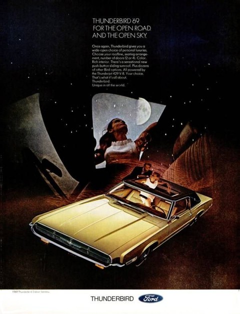 Moonroof di mobil Ford Thunderbird. Foto: dok. Istimewa